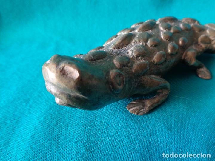 Antig&uuml;edades: ANTIGUO REPTIL COCODRILO EN BRONCE - Foto 3
