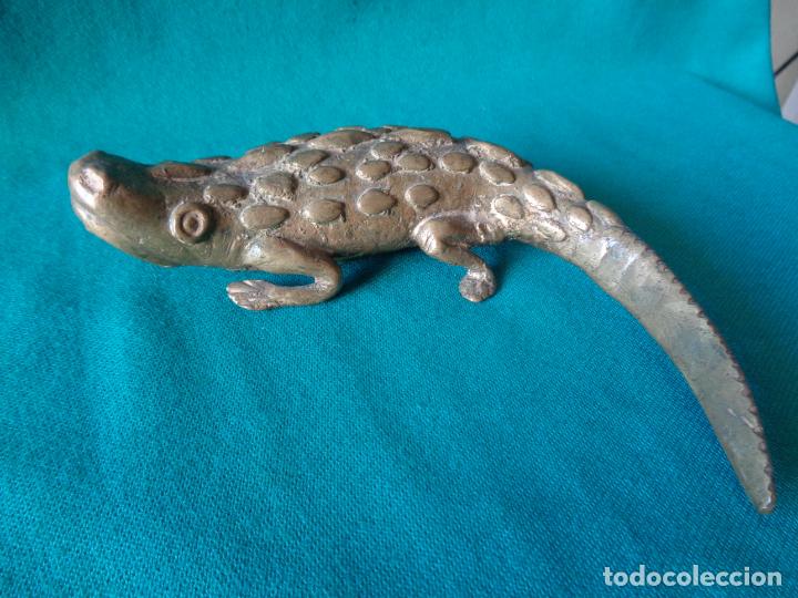 Antig&uuml;edades: ANTIGUO REPTIL COCODRILO EN BRONCE - Foto 6
