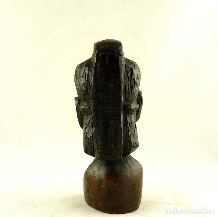 Antig&uuml;edades: BUSTO EN MADERA DE SENEGAL - 16X8X6CM - Foto 2