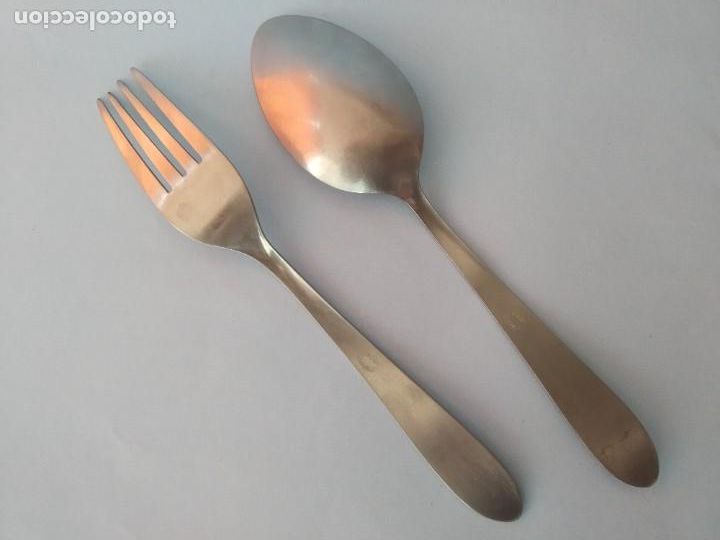 Antig&uuml;edades: CUCHARA Y TENEDOR ACERO INOXIDABLE JAY - Foto 2
