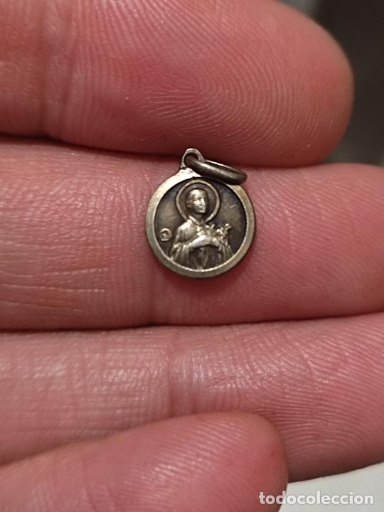 Antiques: GEMMA GALGANI SANTA MEDALLA LENTEJA ANTIGUA 1 CM ALTO