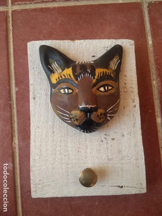 Antig&uuml;edades: Perchero gato madera y cer&aacute;mica - Foto 3