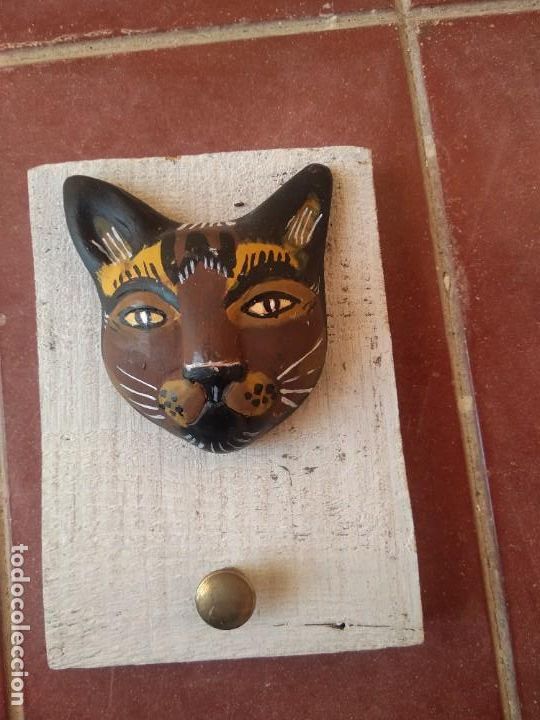 Antig&uuml;edades: Perchero gato madera y cer&aacute;mica - Foto 2
