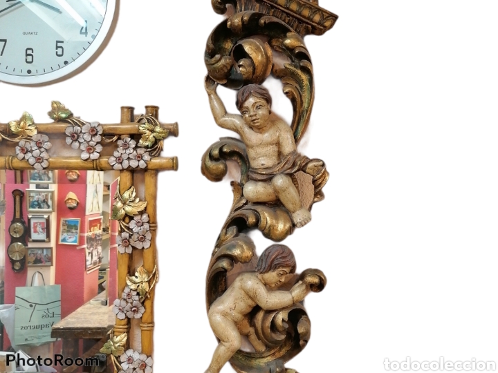 Antig&uuml;edades: Aplique de madera firma Clavero - Foto 6