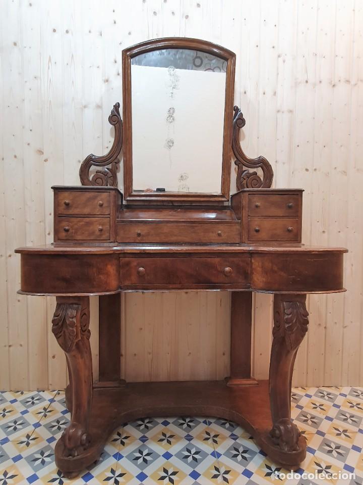 Antig&uuml;edades: TOCADOR INGLES VICTORIANO DE CAOBA - Foto 1