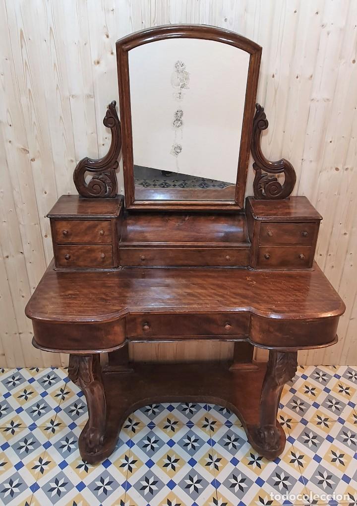 Antig&uuml;edades: TOCADOR INGLES VICTORIANO DE CAOBA - Foto 2