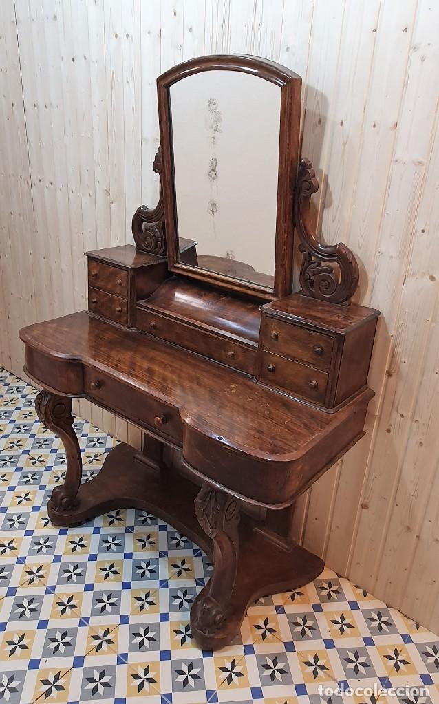 Antig&uuml;edades: TOCADOR INGLES VICTORIANO DE CAOBA - Foto 3