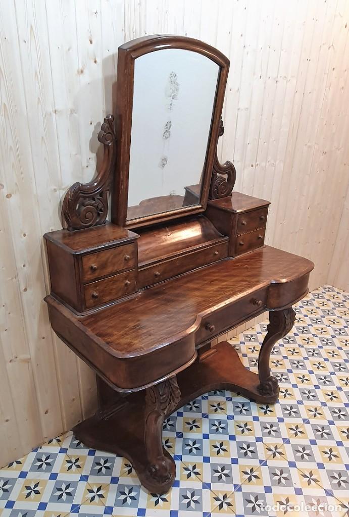 Antig&uuml;edades: TOCADOR INGLES VICTORIANO DE CAOBA - Foto 4