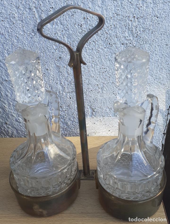 Oggetti Antichi: Servicio aceite y vinagre en cristal