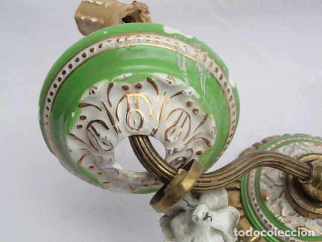 Antig&uuml;edades: APLIQUE DE PORCELANA. - Foto 3