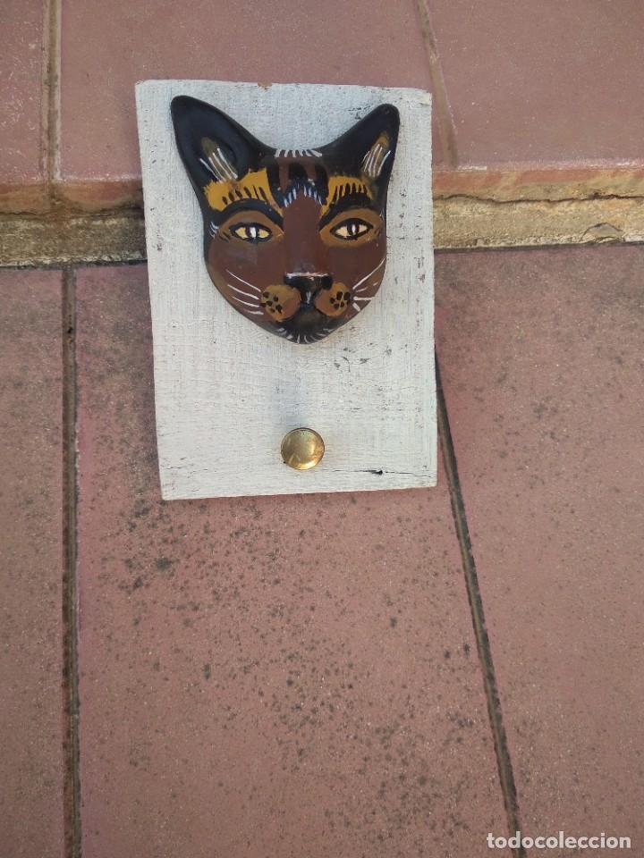 Antig&uuml;edades: Perchero gato madera y cer&aacute;mica - Foto 5