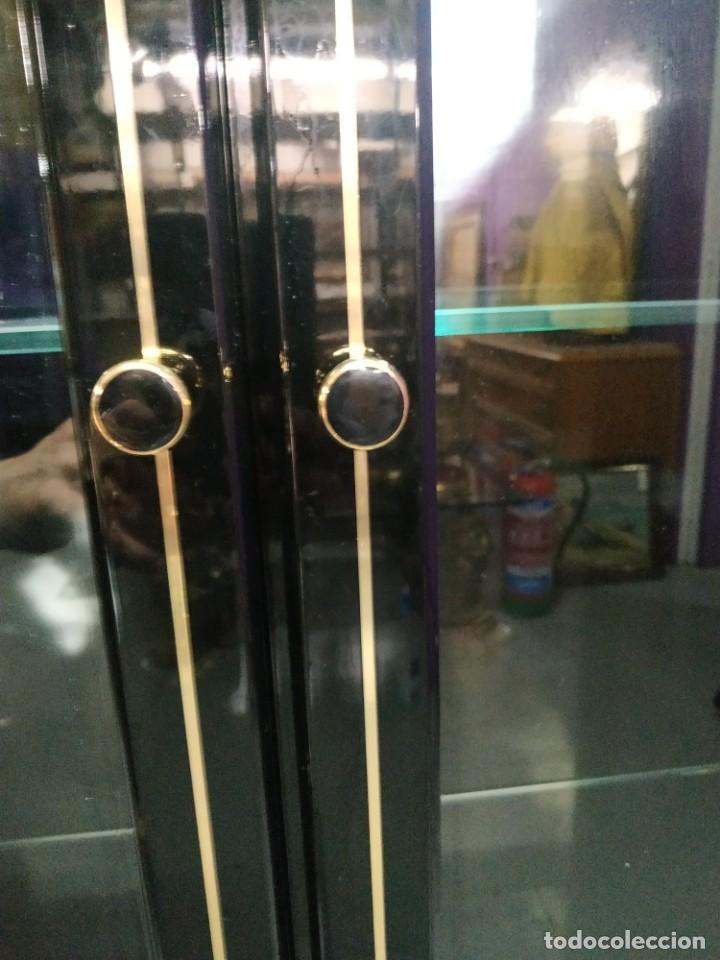 Antig&uuml;edades: VITRINA ESMALTADA NEGRA - Foto 12