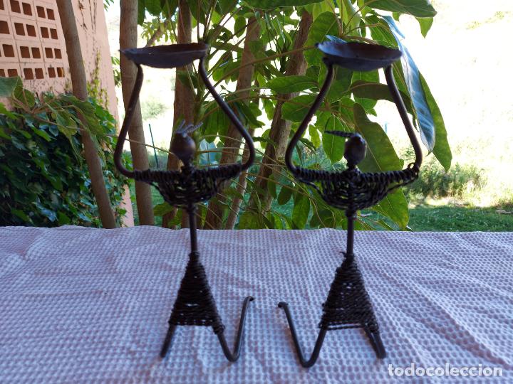 Antig&uuml;edades: LOTE 2 CANDELABROS ARTESANAL - Foto 1