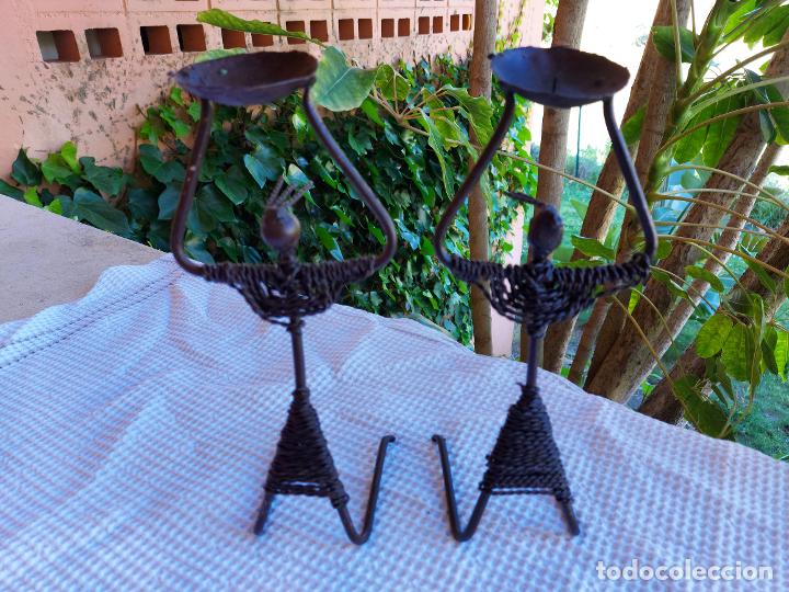 Antig&uuml;edades: LOTE 2 CANDELABROS ARTESANAL - Foto 9