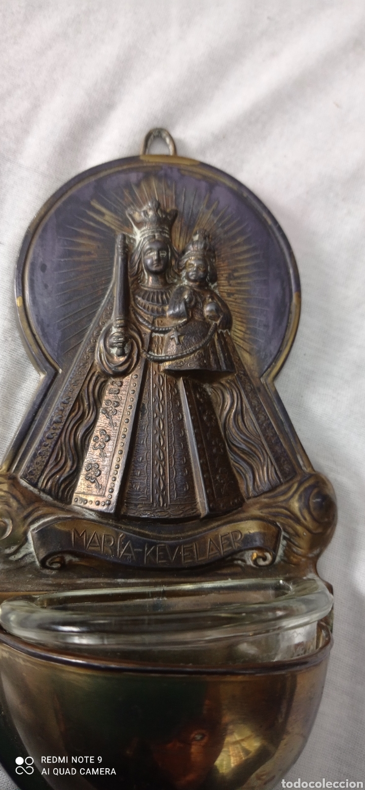 Antig&uuml;edades: Antigua Benditera Virgen Mar&iacute;a - Foto 4