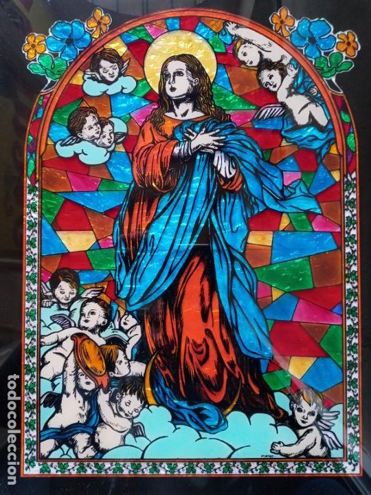 Antig&uuml;edades: Vidriera virgen Inmaculada Concepcion - Foto 2
