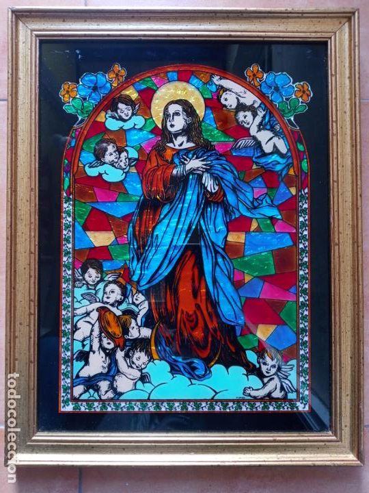 Antig&uuml;edades: Vidriera virgen Inmaculada Concepcion - Foto 1