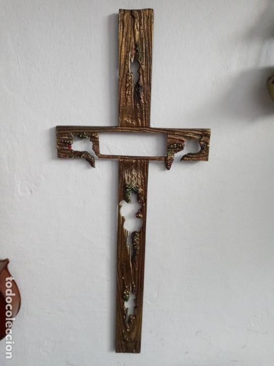 Antig&uuml;edades: Cruz de bronce calada- sello burro - Foto 1