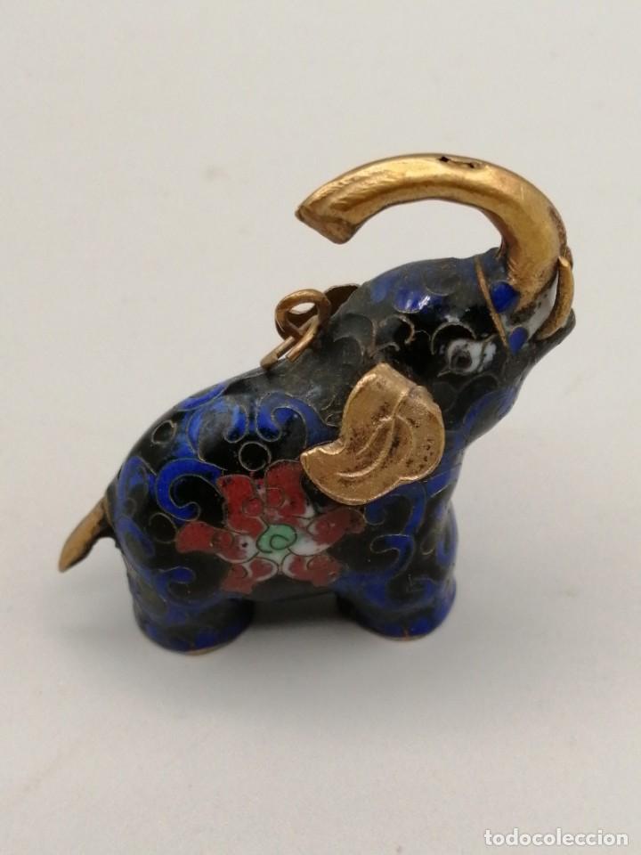 Antig&uuml;edades: Miniatura. Elefante bronce cloisonne - Foto 1