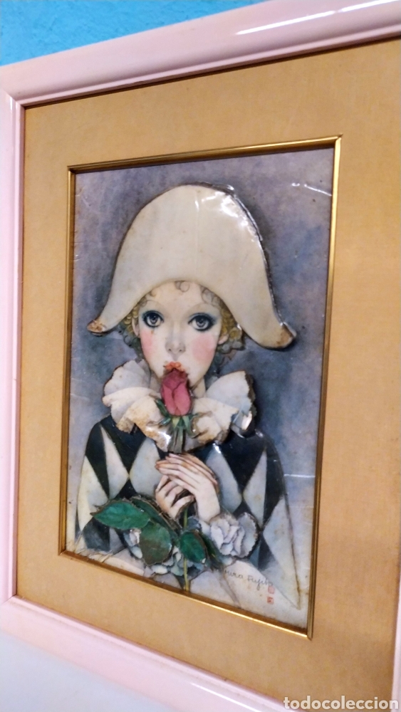 Antig&uuml;edades: Cuadro Arlequ&iacute;n de &eacute;poca - Foto 2