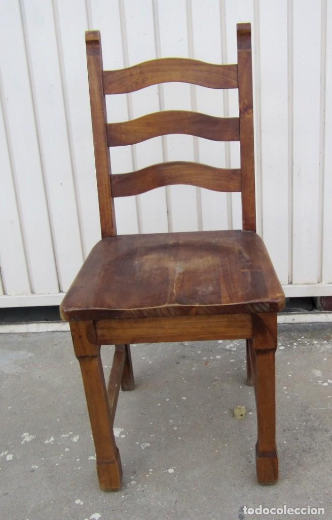 Antig&uuml;edades: 10 sillas rusticas de madera SXX - Foto 3