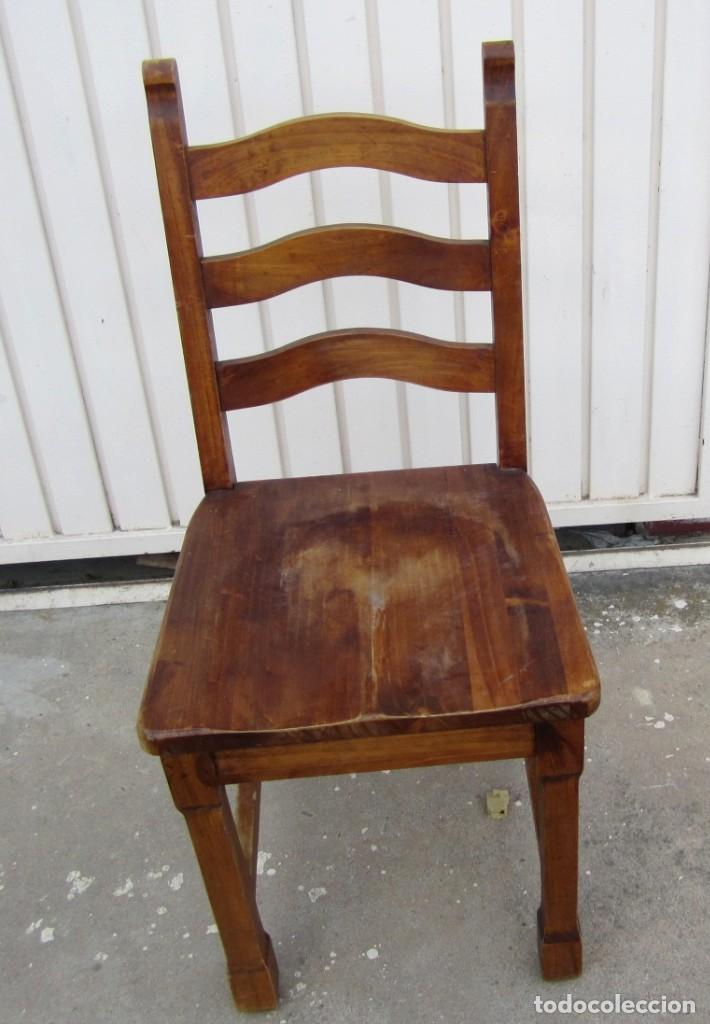 Antig&uuml;edades: 10 sillas rusticas de madera SXX - Foto 4