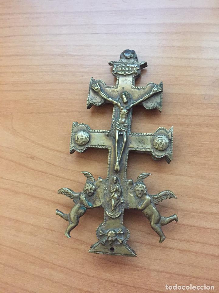 Antig&uuml;edades: CRUZ DE CARABACA BRONCE. - Foto 1