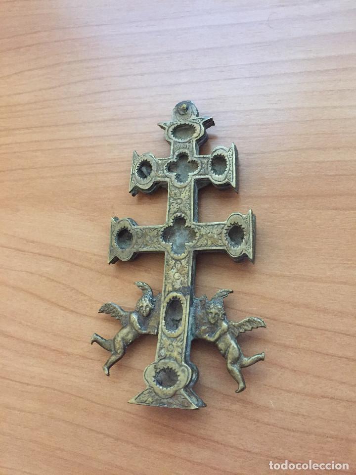 Antig&uuml;edades: CRUZ DE CARABACA BRONCE. - Foto 2