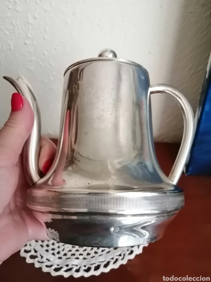 Antig&uuml;edades: Antigua cafetera de plata Alpaca - Foto 3