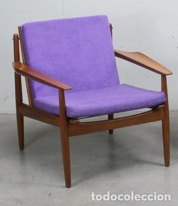 Antig&uuml;edades: Sill&oacute;n dan&eacute;s de teca de Arne Vodder para Glostrup, a&ntilde;os 60 - Foto 1