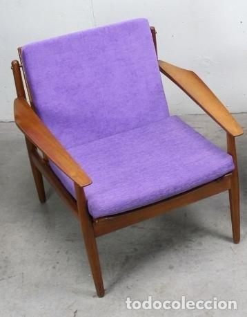Antig&uuml;edades: Sill&oacute;n dan&eacute;s de teca de Arne Vodder para Glostrup, a&ntilde;os 60 - Foto 2