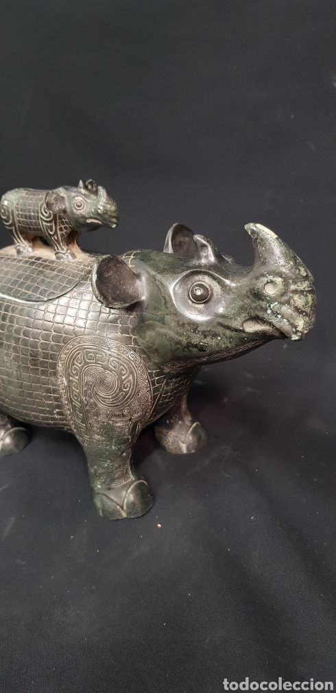 Antig&uuml;edades: REINOCERONTE DE BRONCE - Foto 2