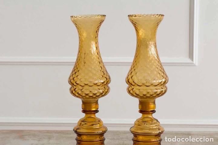 Antig&uuml;edades: Candelabro Cristal &Aacute;mbar - Foto 4