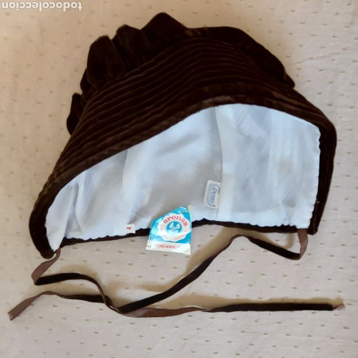 Antig&uuml;edades: GORRO NI&Ntilde;A DE TERCIOPELO MARRON - Foto 3