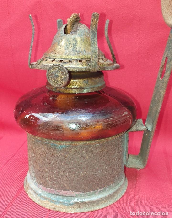 Antig&uuml;edades: QUINQU&Eacute; DE CRISTAL Y LATA - Foto 4