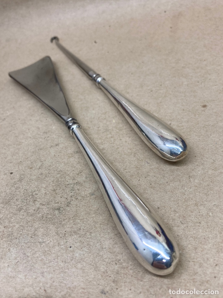 Antig&uuml;edades: Calzadores mango de plata Antiguo - Foto 1