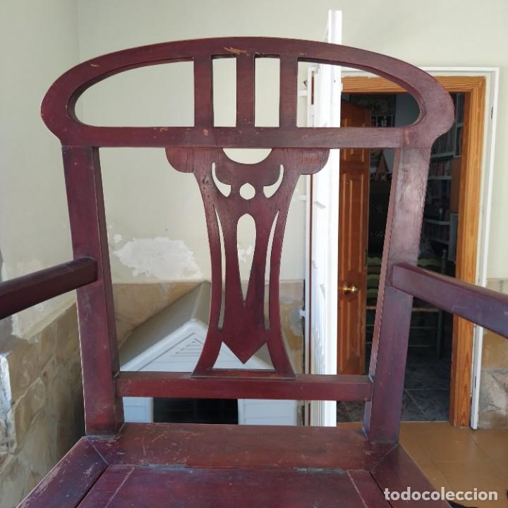 Antigüedades: Antiguo asiento sillón letrina,lavabo,inodoro con recipiente orinal de cerámica-porcelana. - Foto 5 - 264061635