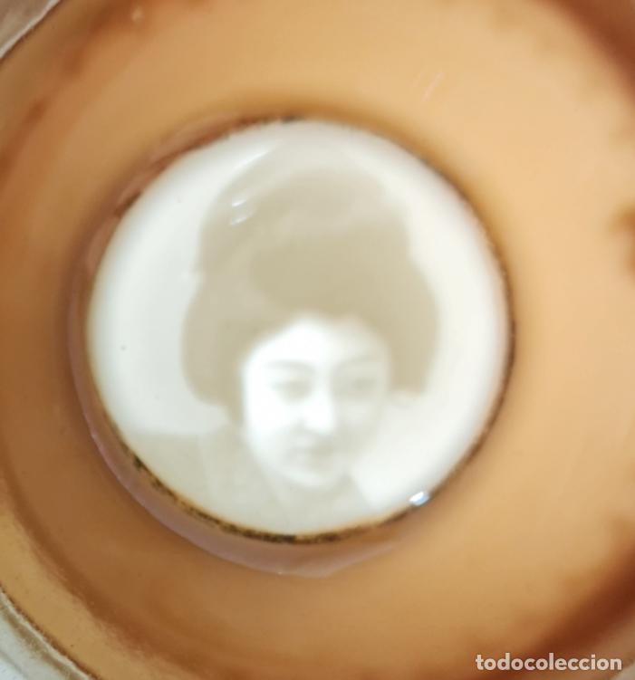 Antigüedades: Juego de té en porcelana cáscara de huevo con litofania. Pps SXX - Foto 14 - 264062365