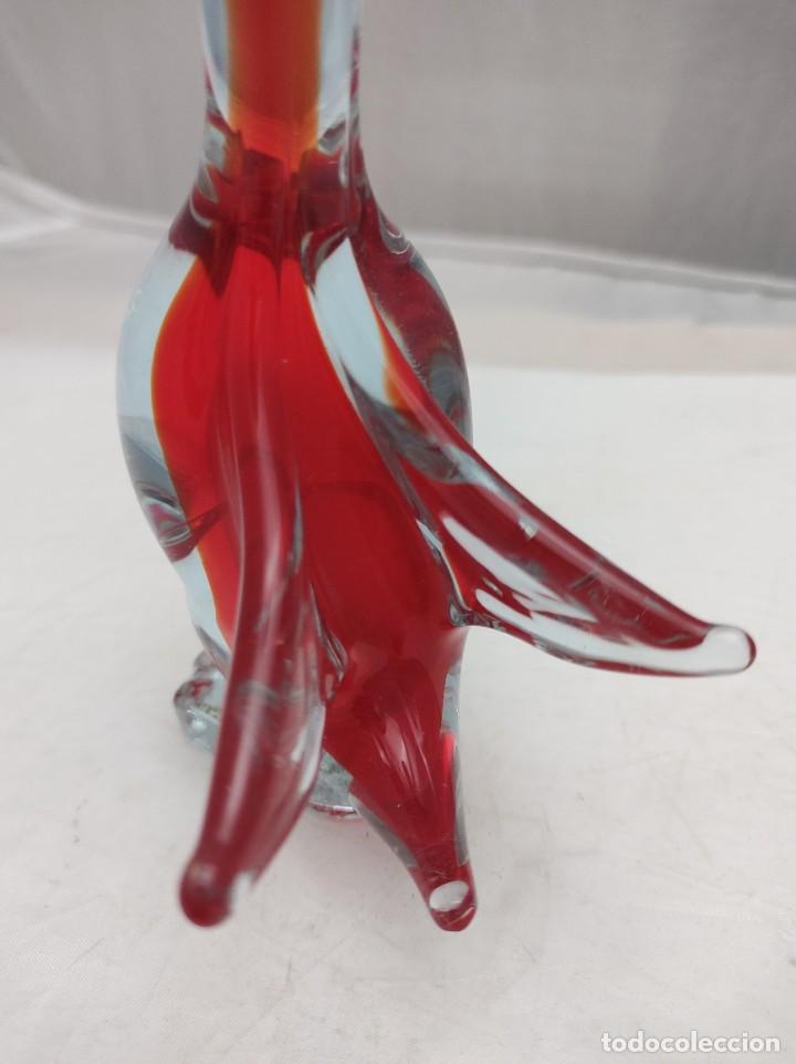 Antig&uuml;edades: Pato en cristal de Murano rojo - Foto 3