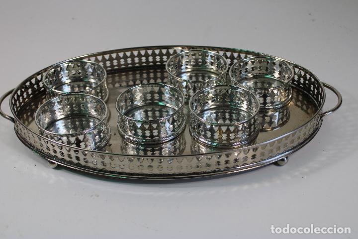 Antig&uuml;edades: set bandeja con ba&ntilde;o de plata - Foto 2