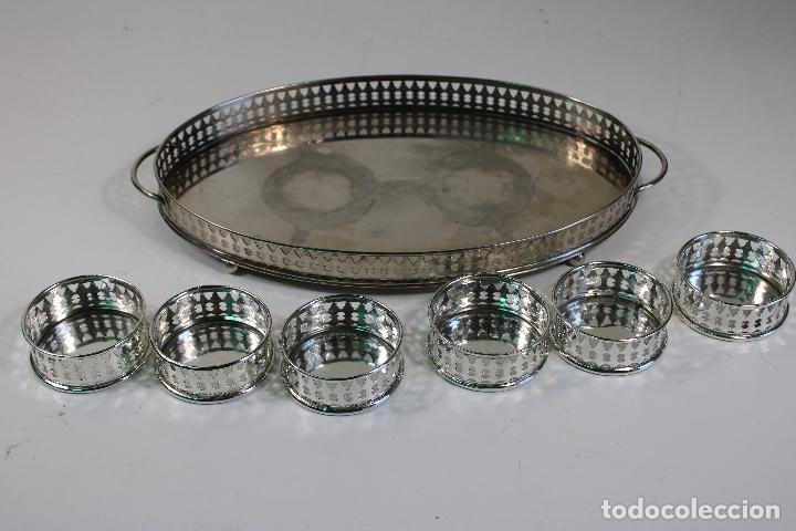 Antig&uuml;edades: set bandeja con ba&ntilde;o de plata - Foto 3