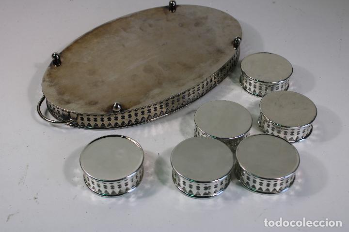 Antig&uuml;edades: set bandeja con ba&ntilde;o de plata - Foto 4