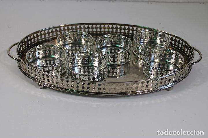 Antig&uuml;edades: set bandeja con ba&ntilde;o de plata - Foto 1