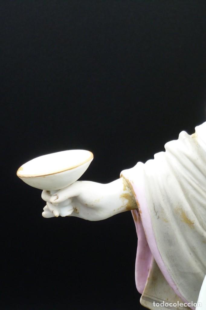 Antig&uuml;edades: Pie de l&aacute;mpara de porcelana de biscuit, Baco - Foto 4