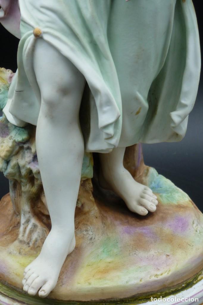 Antig&uuml;edades: Pie de l&aacute;mpara de porcelana de biscuit, Baco - Foto 6