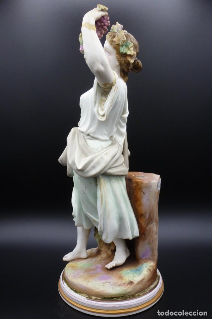 Antig&uuml;edades: Pie de l&aacute;mpara de porcelana de biscuit, Baco - Foto 8