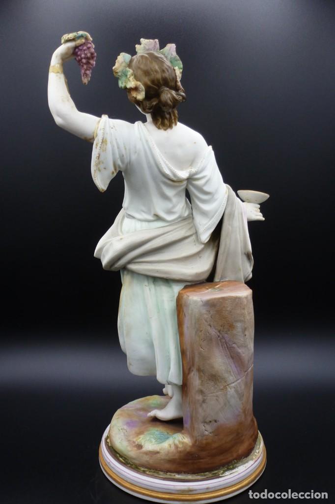 Antig&uuml;edades: Pie de l&aacute;mpara de porcelana de biscuit, Baco - Foto 9