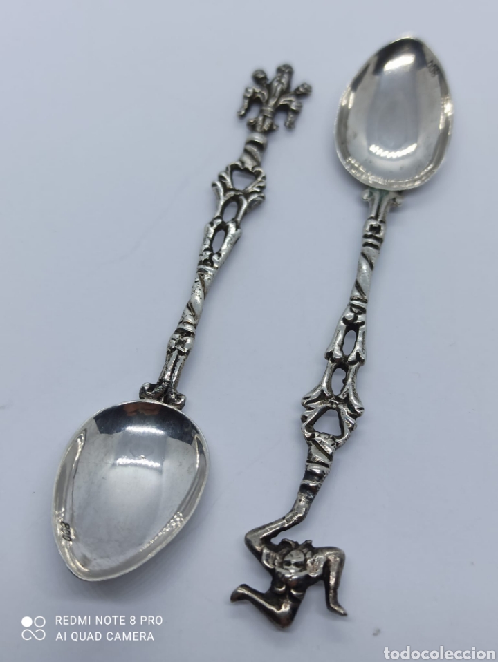 Antig&uuml;edades: Cucharita de plata de ley 800 - Foto 4