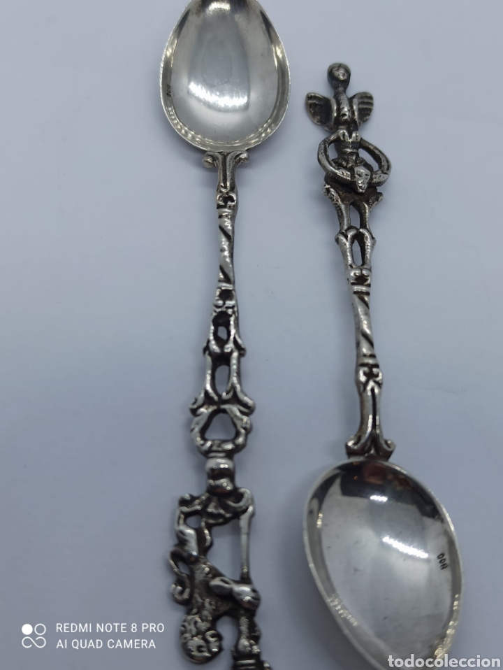 Antig&uuml;edades: Cucharita de plata de ley 800 - Foto 5