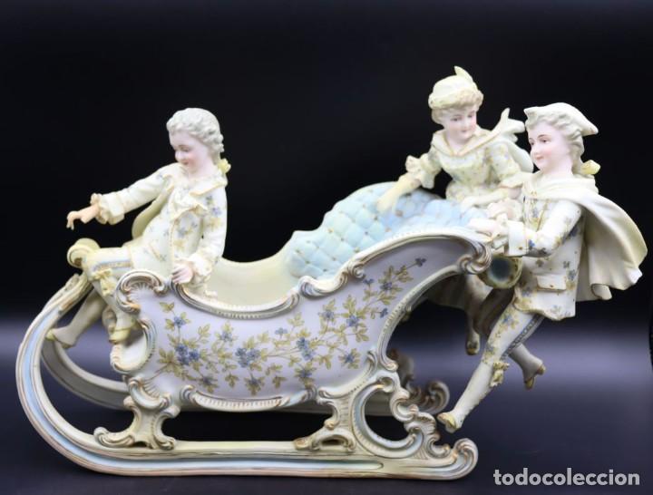 Antig&uuml;edades: Trineo de porcelana de biscuit - Foto 7